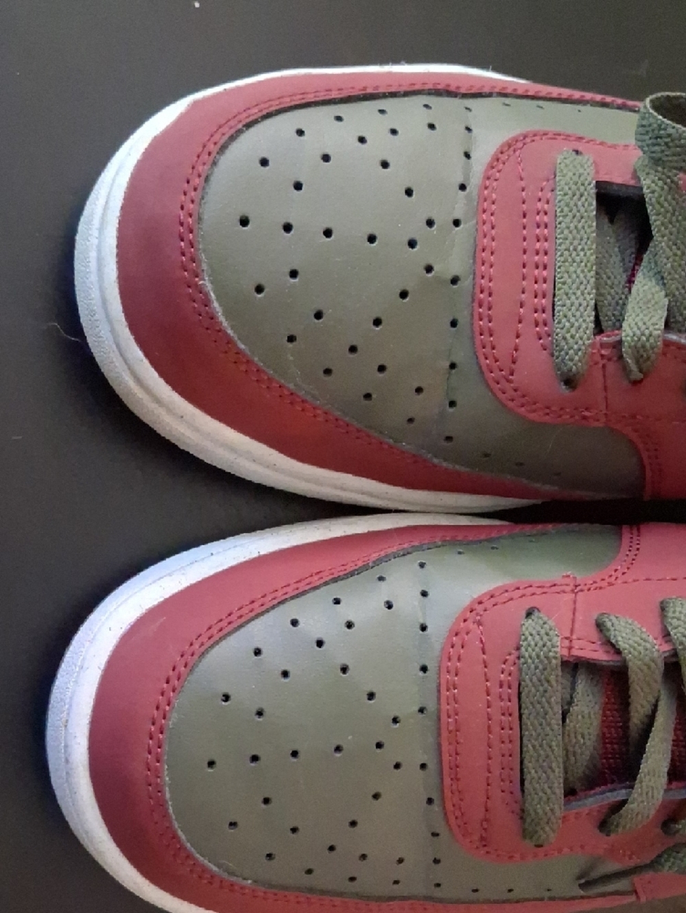 Nike Sneakers in Burgundy, Olive & White - Picture 4 of 6